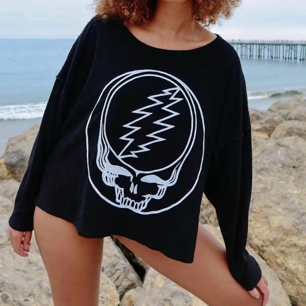 💀🌹⚡️Grateful Dead Stealie Oversized Long Sleeve Top - People of Leisure